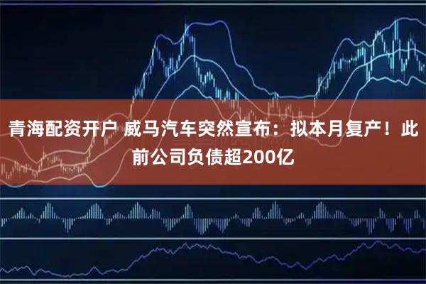 青海配资开户 威马汽车突然宣布：拟本月复产！此前公司负债超200亿