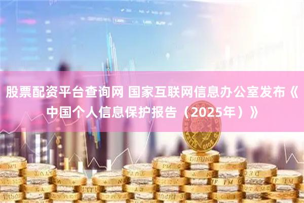 股票配资平台查询网 国家互联网信息办公室发布《中国个人信息保护报告（2025年）》